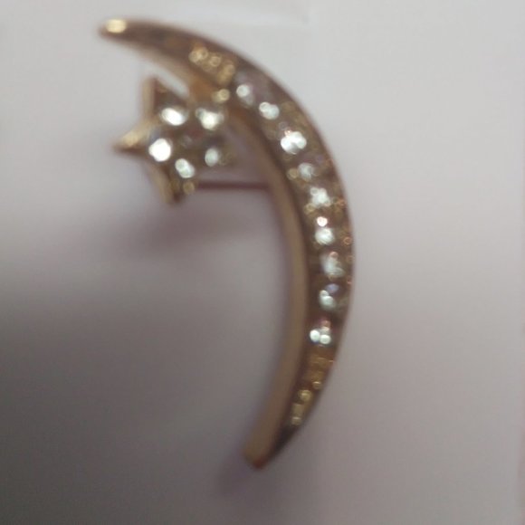 Betsey Johnson New Gold Moon and Star Earrings - Picture 2 of 3